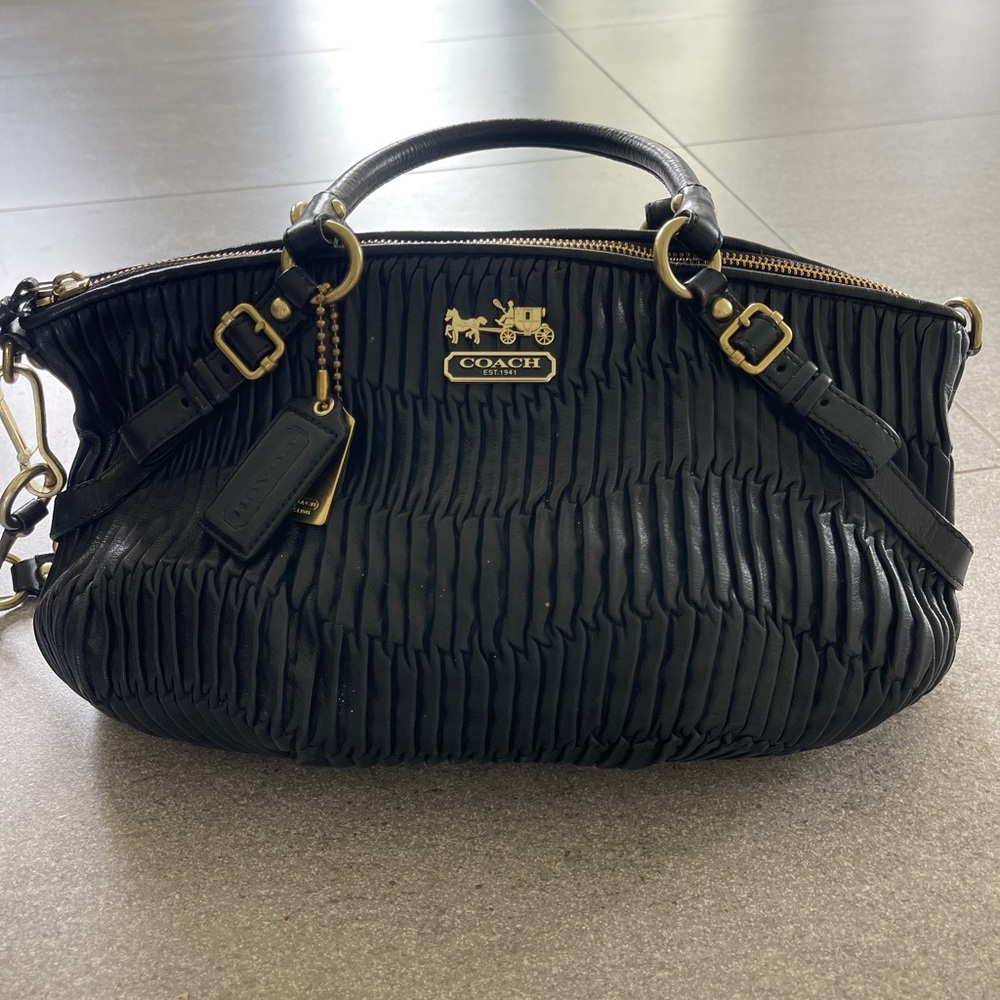 Coach Black Pleated Women's Bag